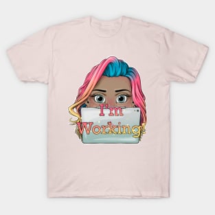 Reva Prisma I'm working face emoji T-Shirt